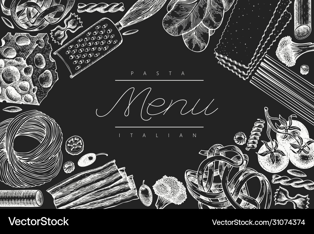 Italienische Pasta mit Zusatzdesign Vorlage Hand Italienische Pasta mit Zusatzdesign Vorlage Hand vektorbild