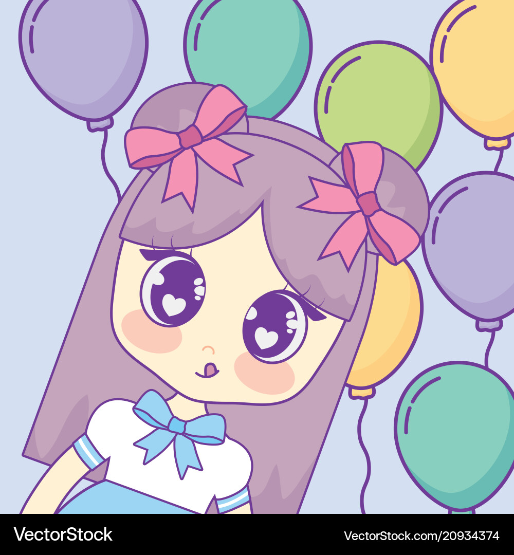 Kawaii anime Mädchen Design Kawaii anime Mädchen Design vektorbild
