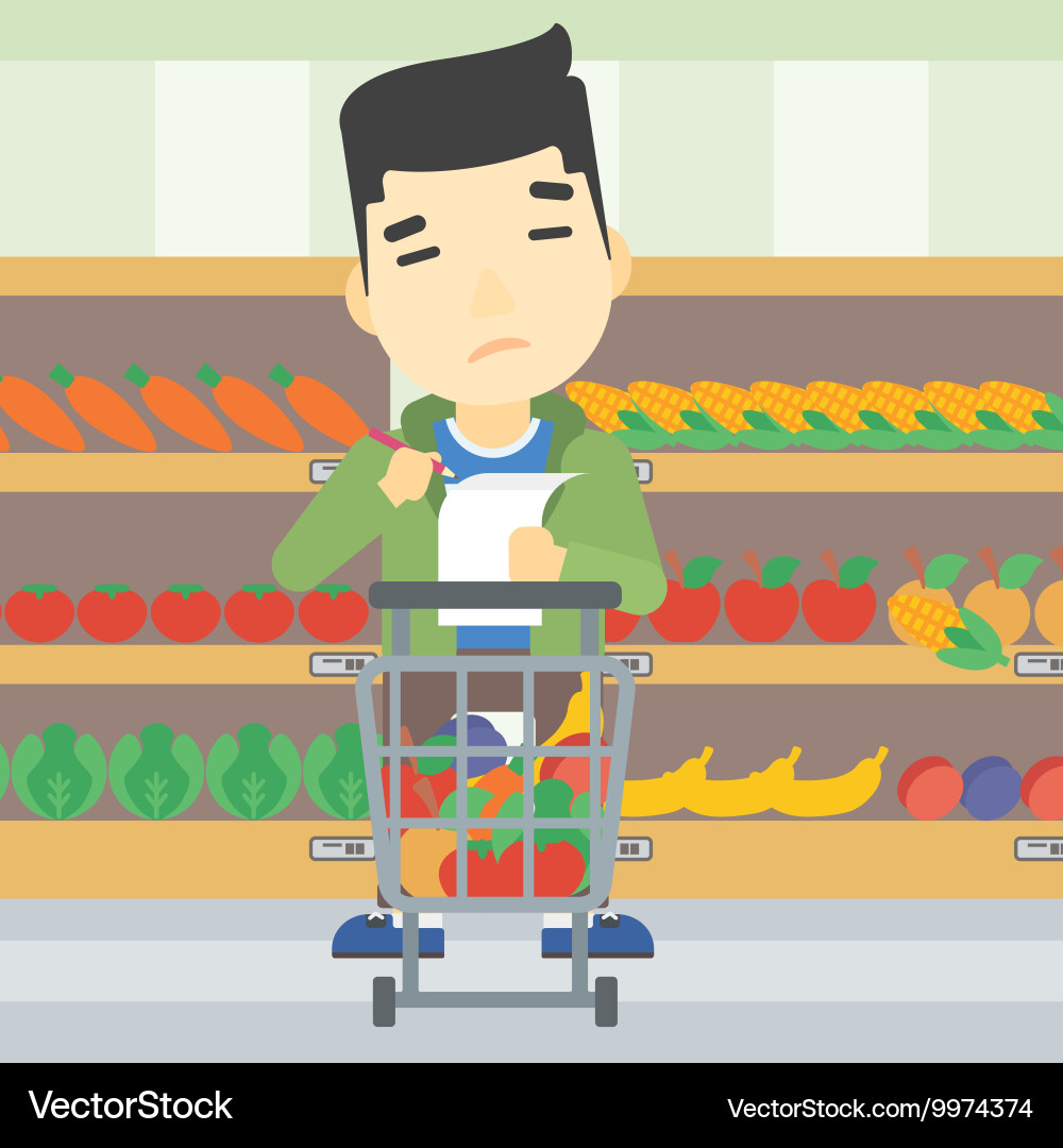 Man with shopping list Vector Image