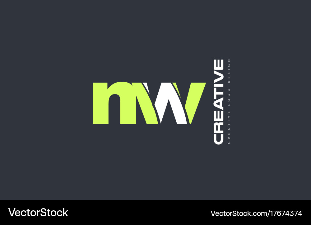 NW Combination Logo - Green Letter Icon Royalty Free Vector