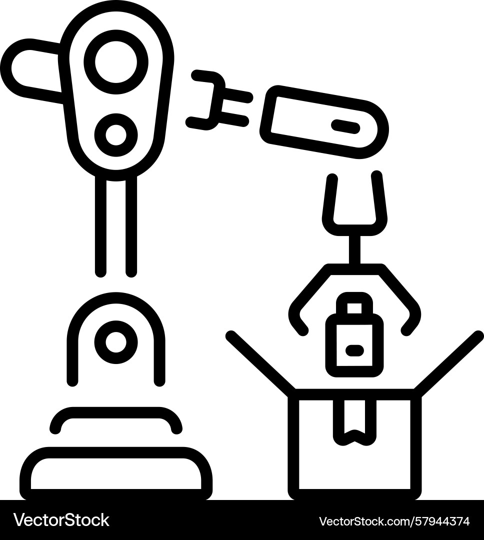 Packaging Automation Robot Icon Vector Image