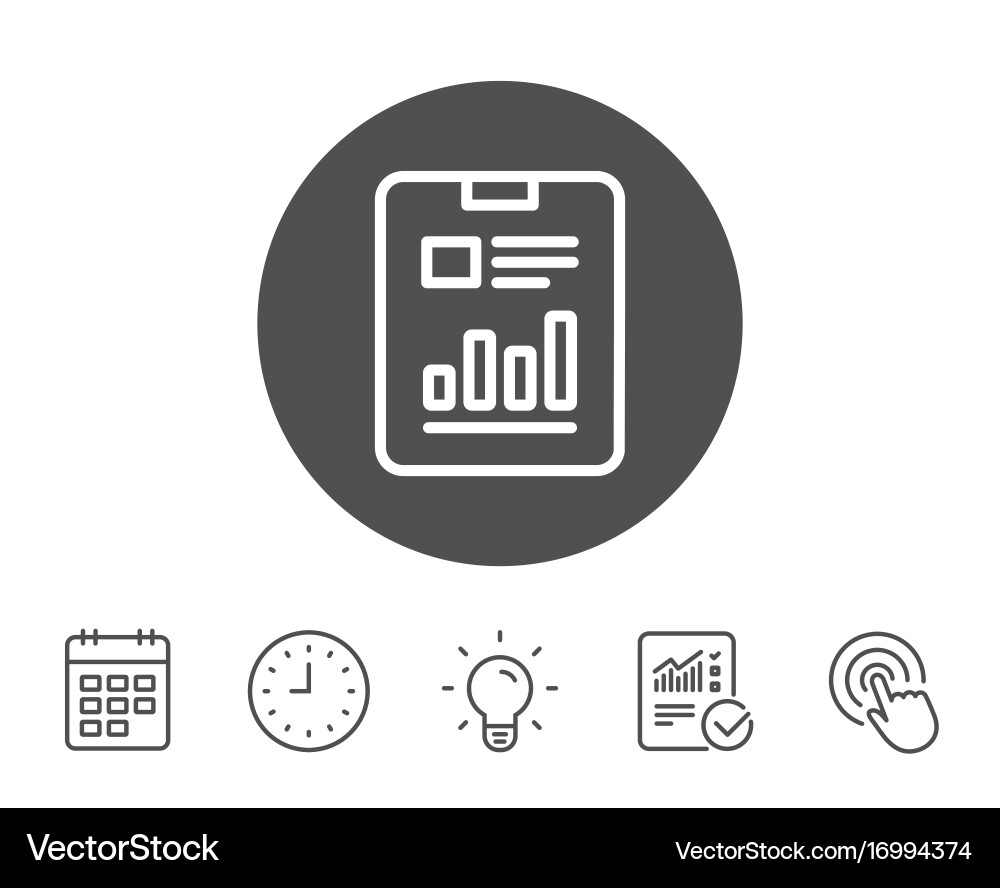Report document line icon analysis chart Vector Image
