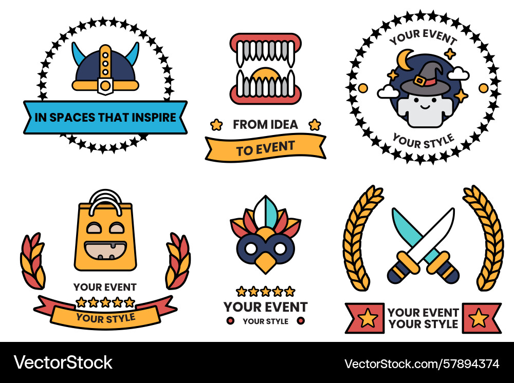 Set of in party and event concepts line Vector Image