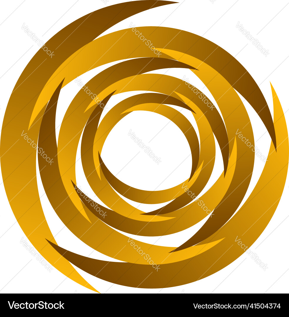 Spiral swirl twirl rotating segmented circle vector image