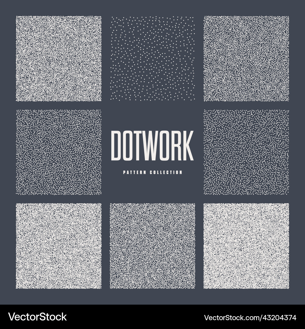 Square shaped dotted objects stipple elements Vector Image