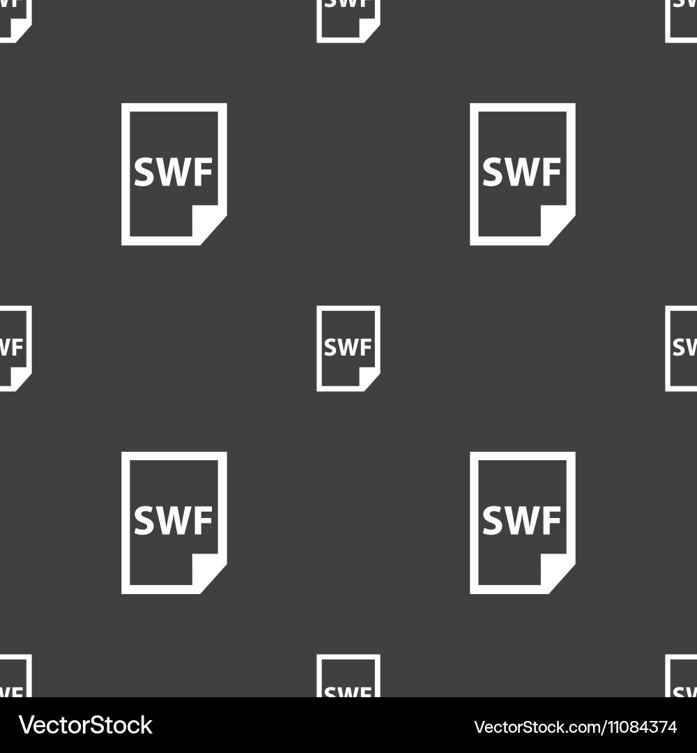Swf file icon sign seamless pattern on a gray vector image