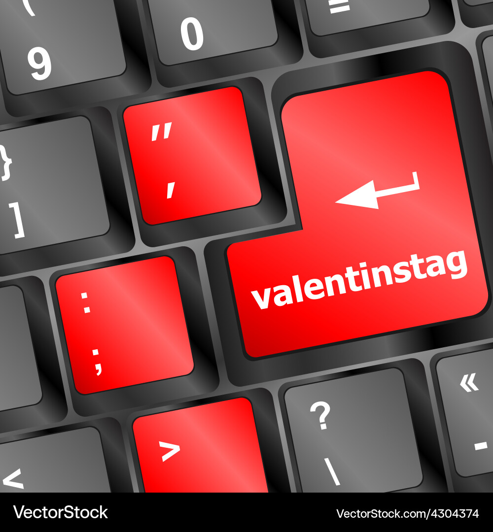 Valentine message on keyboard enter key vector image