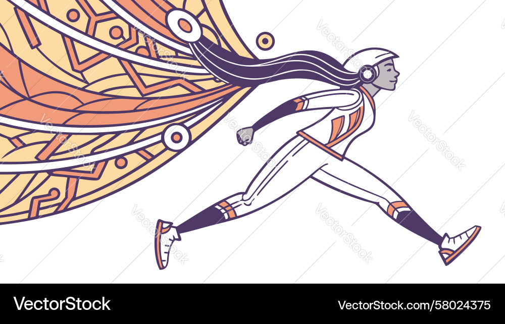 Abstract Runner with Flowing Lines Vector Image