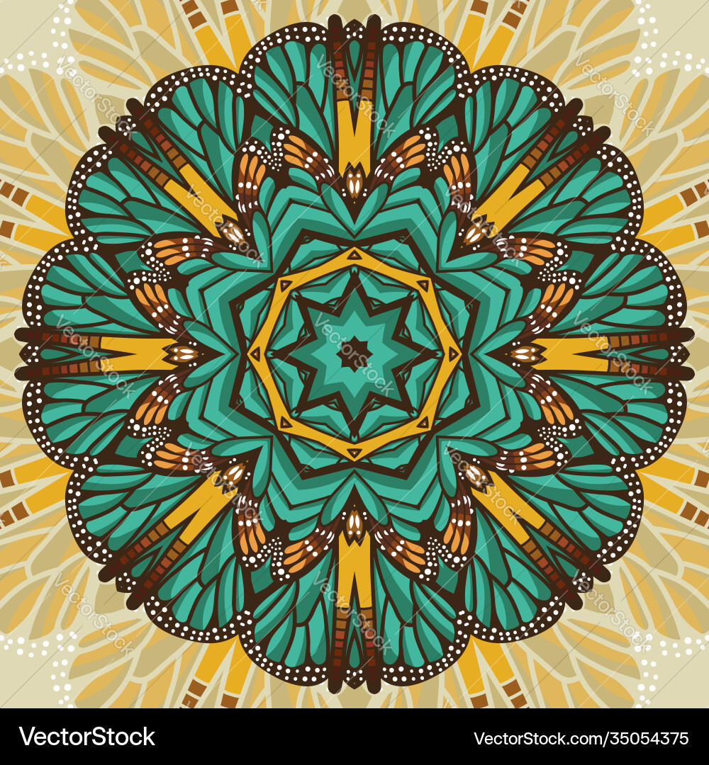 Beautiful circular background fractal image Vector Image