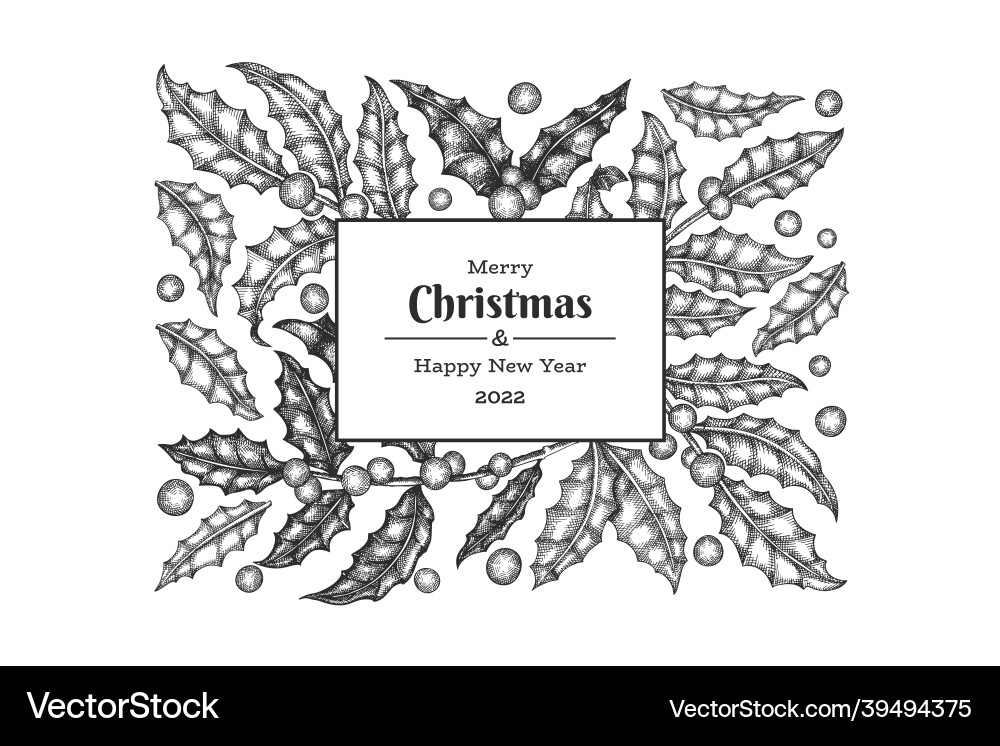 Christmas hand drawn greeting card design Christmas hand drawn greeting card design vector image