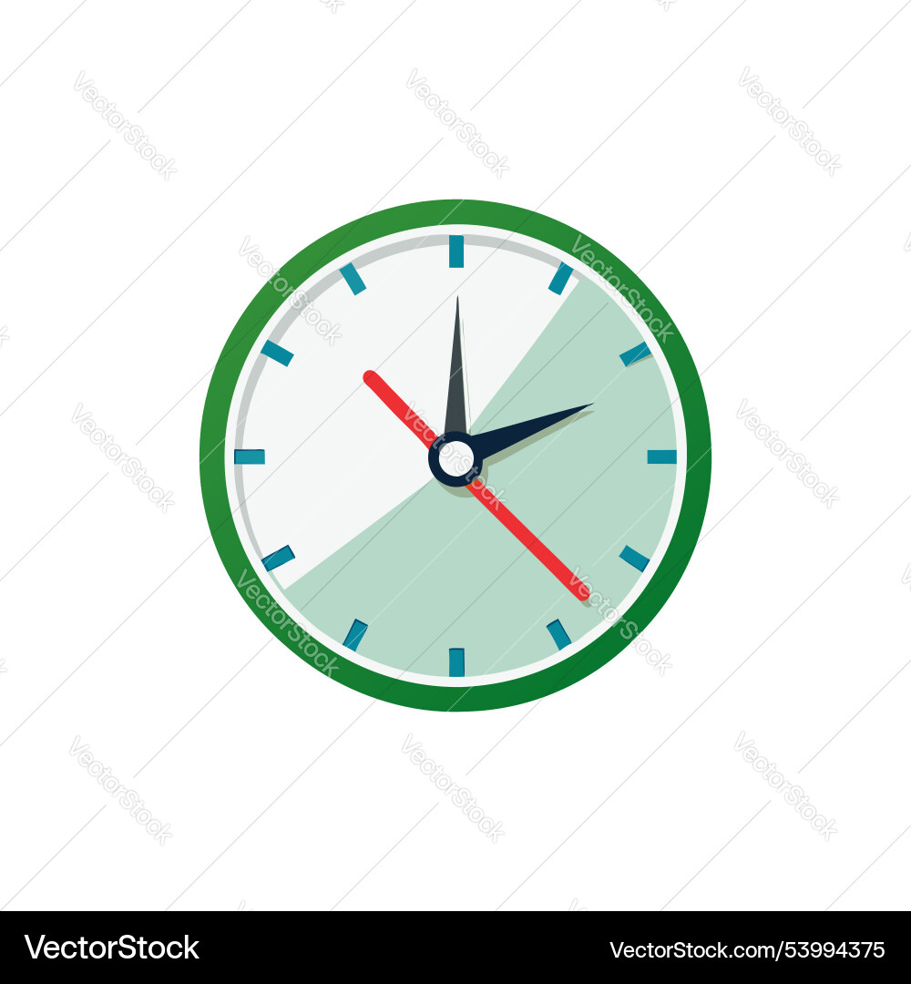 Clock flat isolated on a white background simple Clock flat isolated on a white background simple vector image