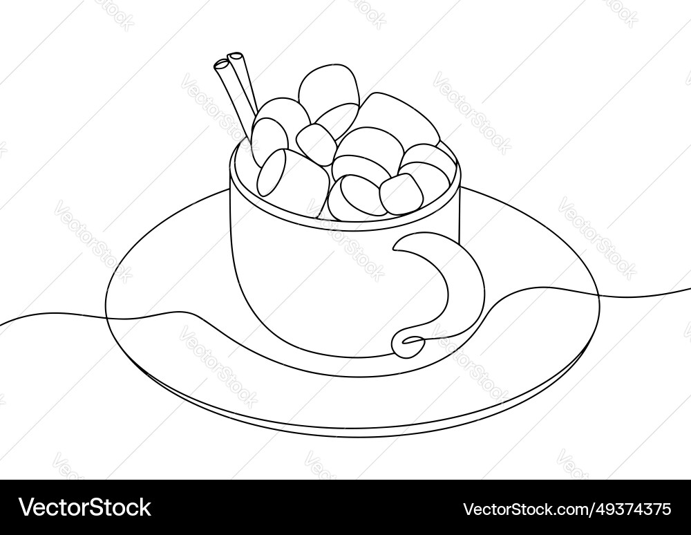 Cocoa with Marshmallow Vector Image