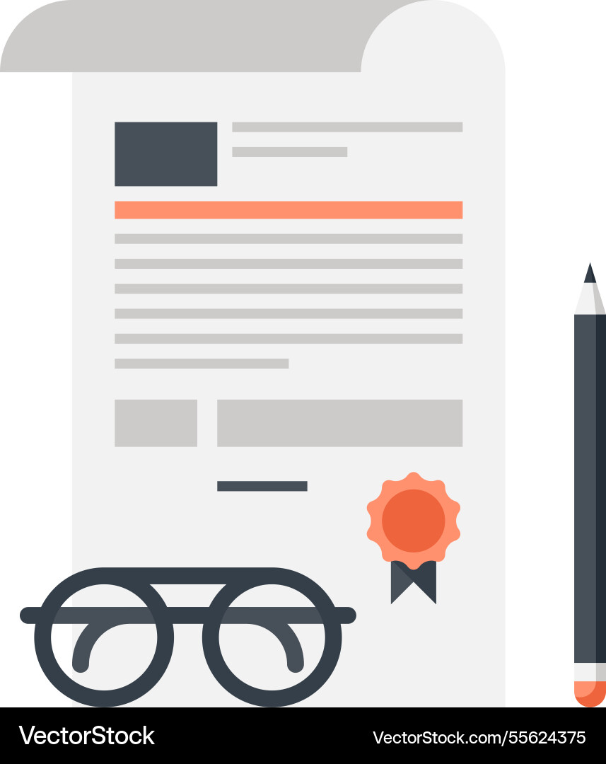 Contract flat web icon concept vector image