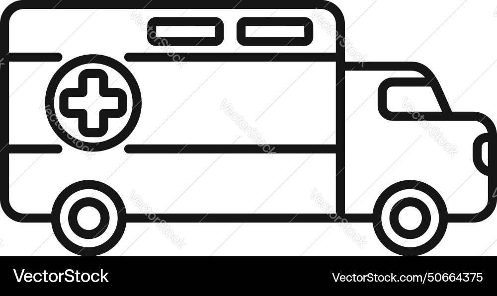 Emergency ambulance car icon outline Emergency ambulance car icon outline vector image