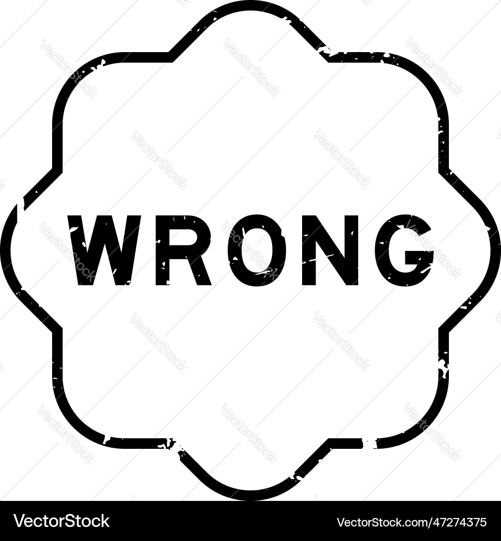 Grunge black wrong word rubber seal stamp Grunge black wrong word rubber seal stamp Vector Image
