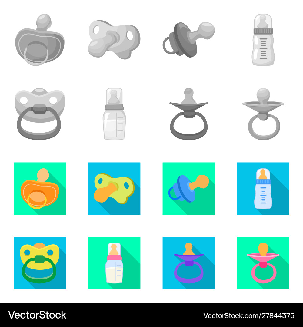 Isolated object soother and pacifier icon set Vector Image