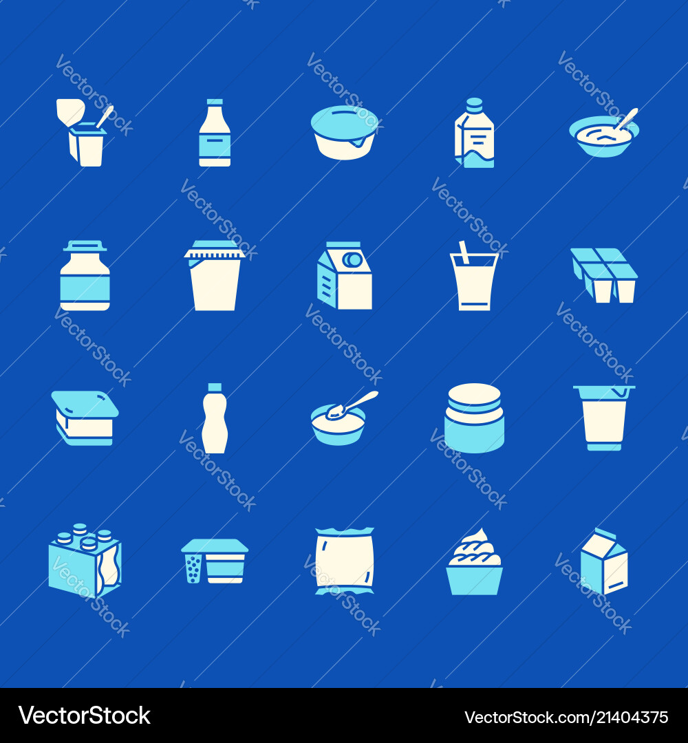 Joghurt Verpackung flache Glyph Icons Milchprodukte Joghurt Verpackung flache Glyph Icons Milchprodukte vektorbild