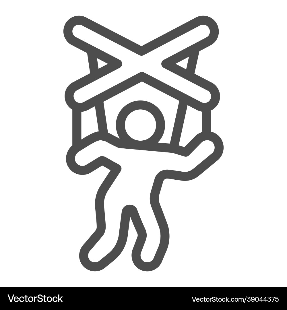Marionette human puppet on strings dummy line Marionette human puppet on strings dummy line vector image