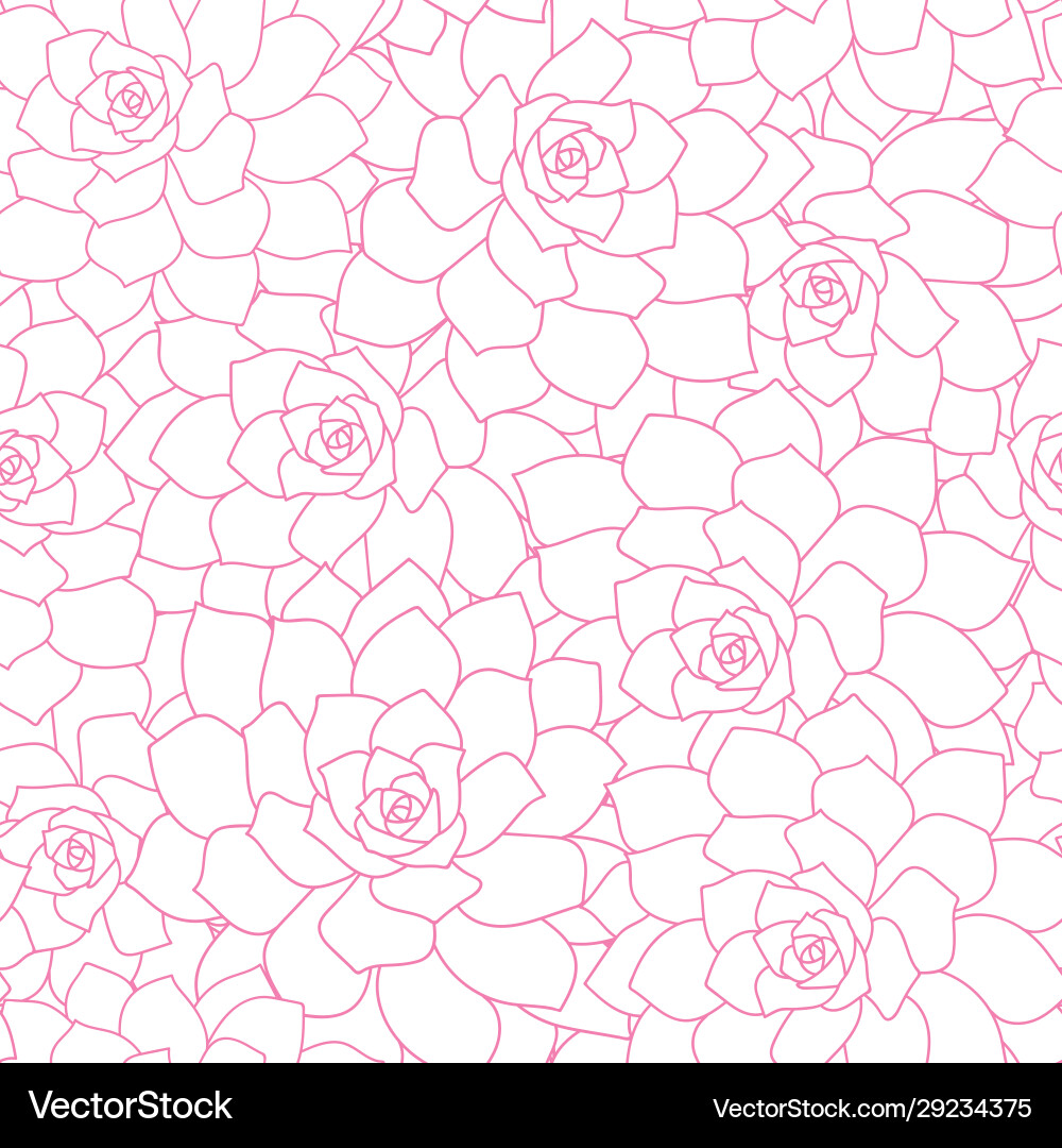 Pink and white lineart flowers seamless Pink and white lineart flowers seamless vector image