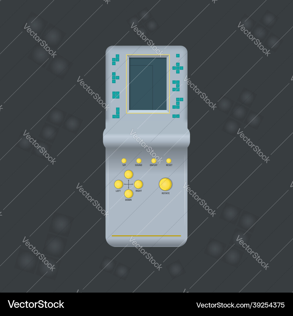 Portable isolated game console tetris retro Portable isolated game console tetris retro vector image