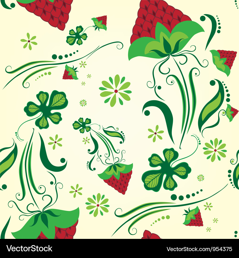 Seamless pattern with strawberries vector image