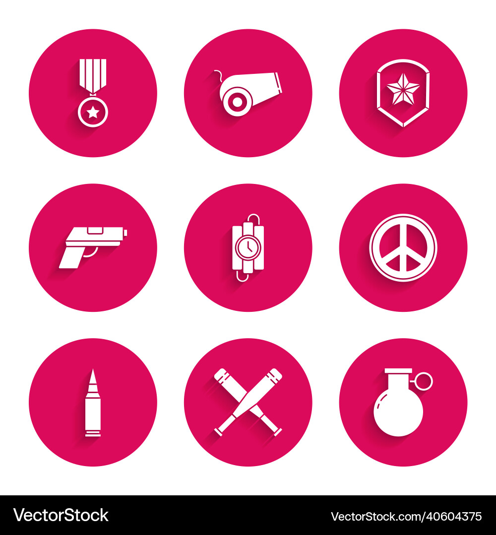 Set dynamite stick and timer clock crossed Set dynamite stick and timer clock crossed vector image