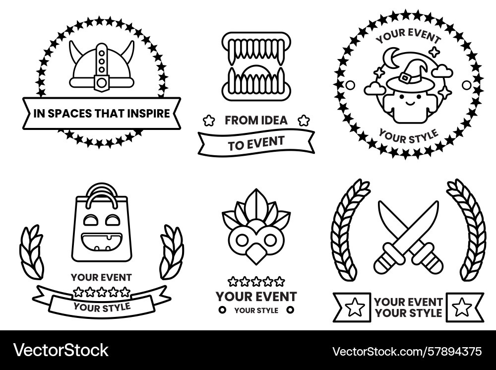 Set of in party and event concepts line Vector Image