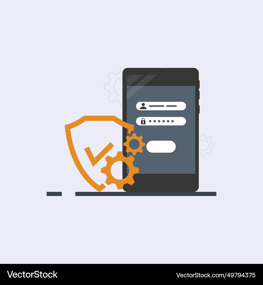 Smart phone password security system Smart phone password security system vector image
