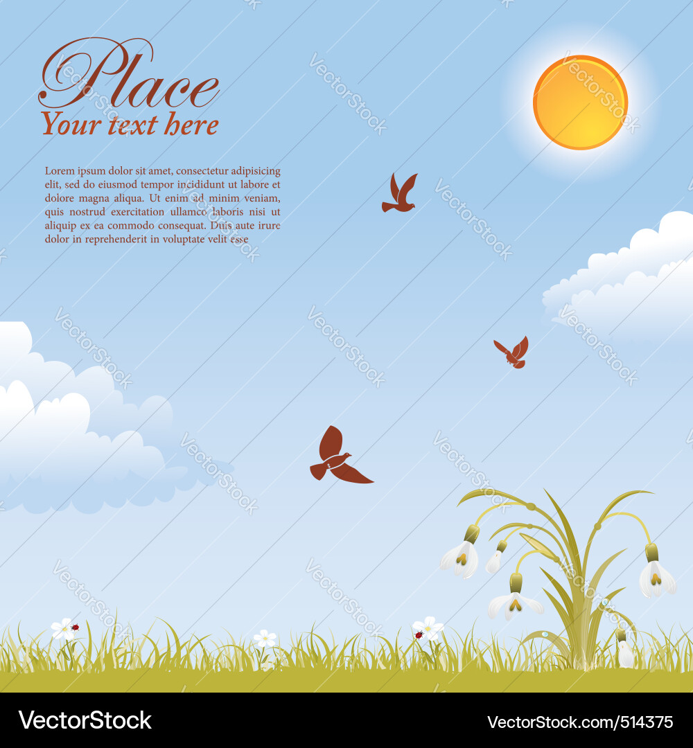 Spring Meadow with Snowdrops vector image