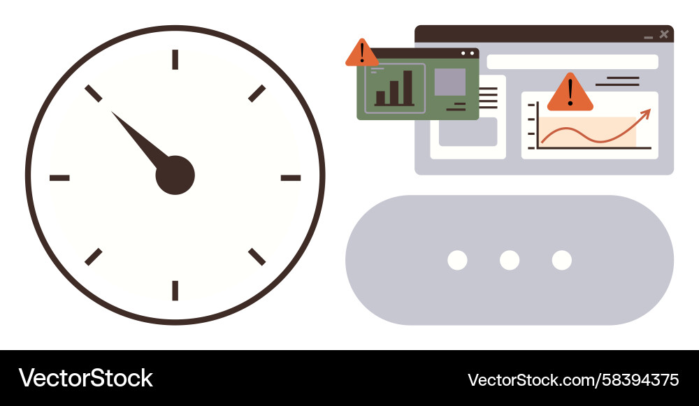 Time & Error Analysis Dashboard Vector Image