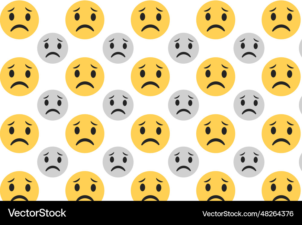 Abstract sad face pattern background Vector Image