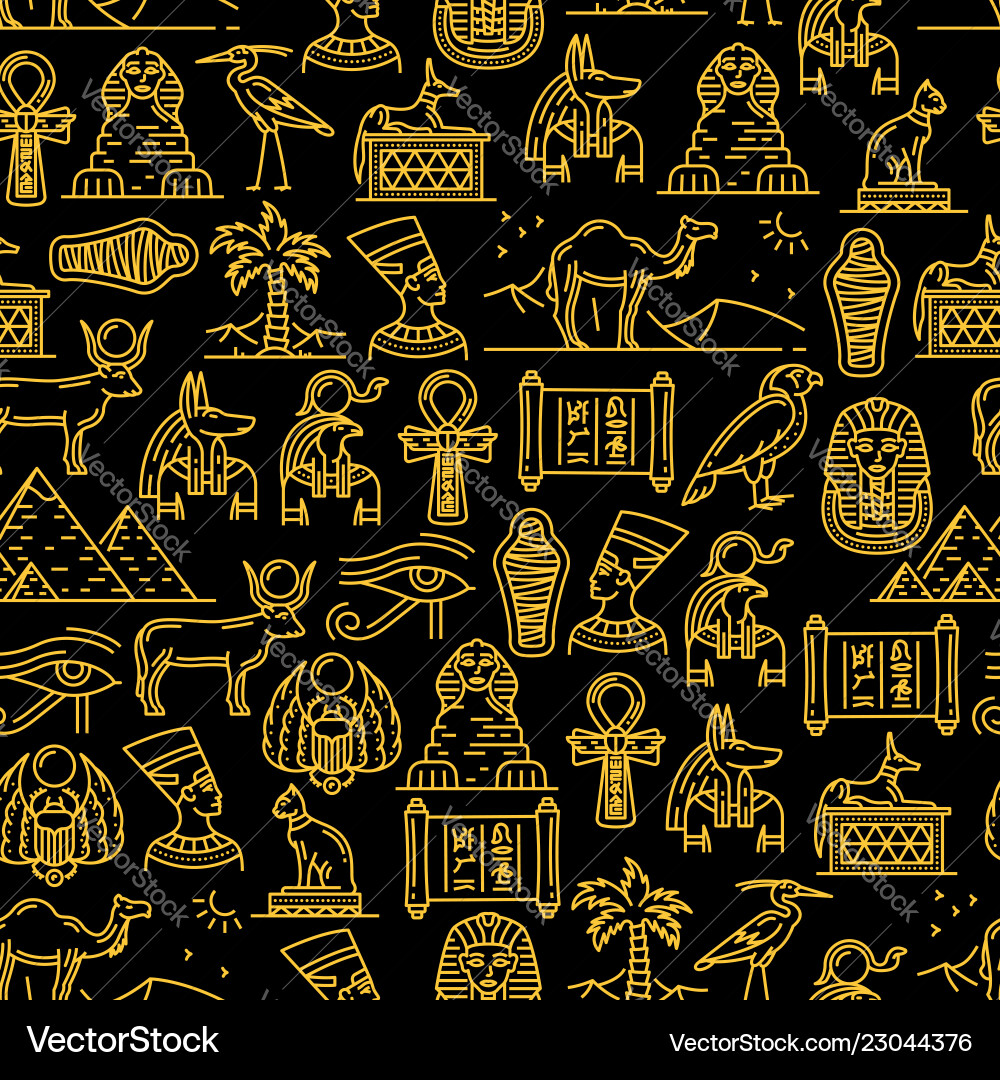 Ancient Egyptian Gods Pattern Royalty Free Vector Image