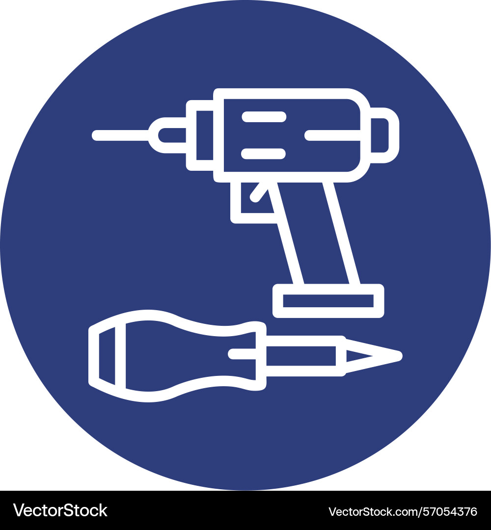 Assembly tools line circle style icon design Vector Image