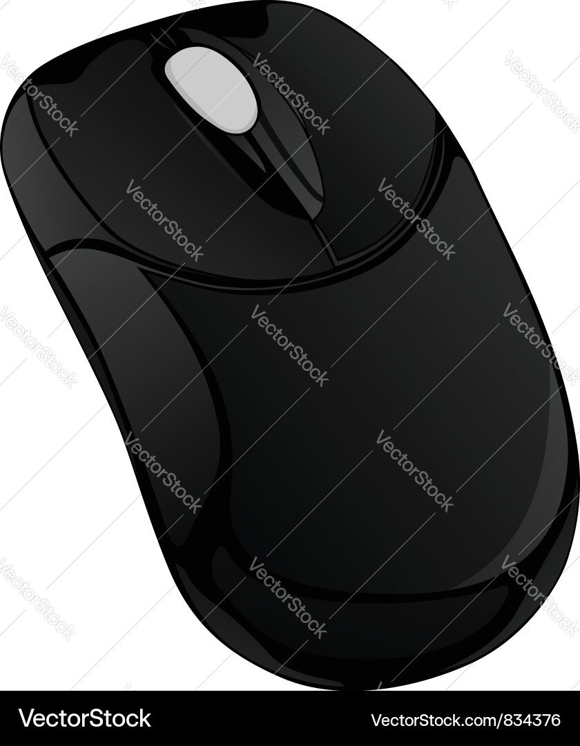 Black computer mouse Vector Image