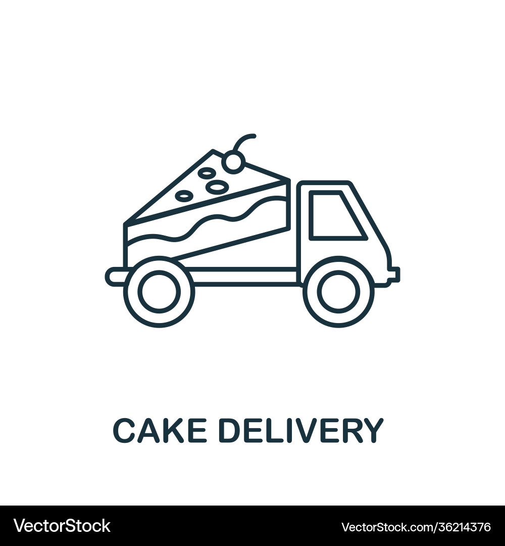 Cake delivery icon simple element from Vector Image