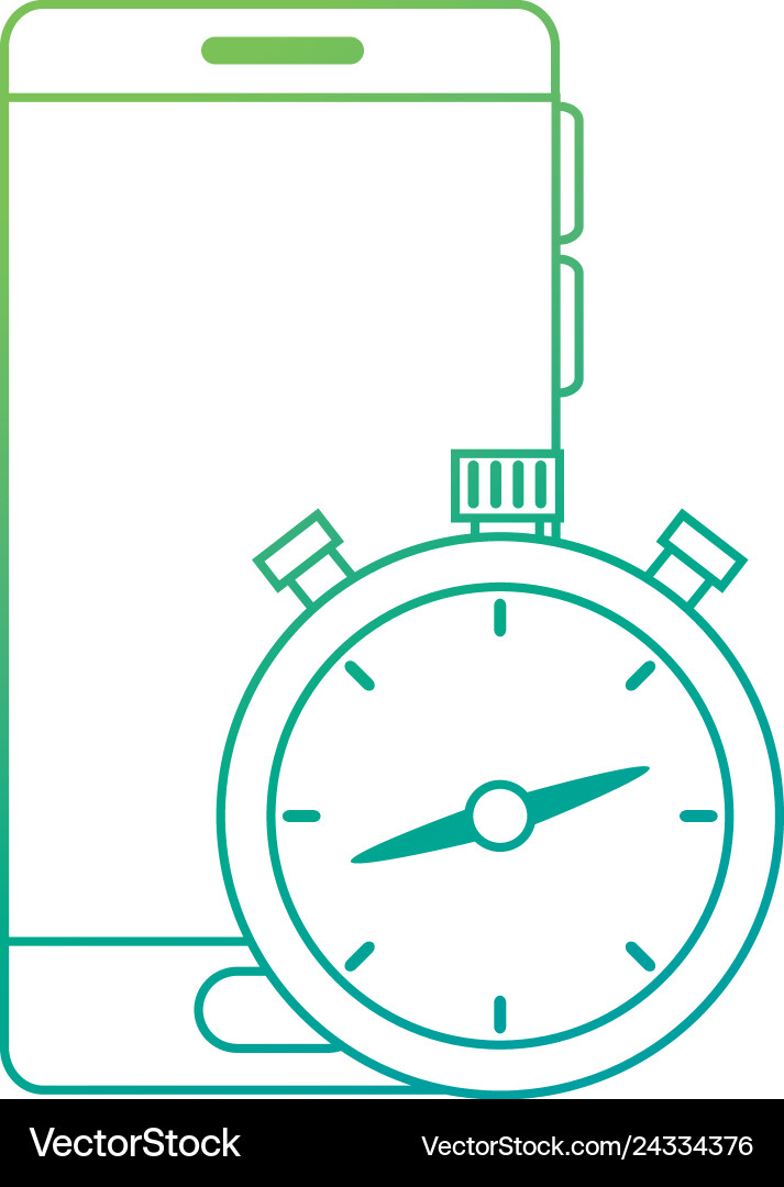 Chronometer timer with smartphone Chronometer timer with smartphone Vector Image