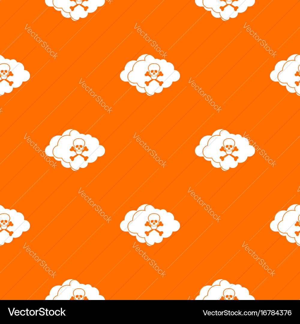 Cloud with skull and bones pattern seamless vector image