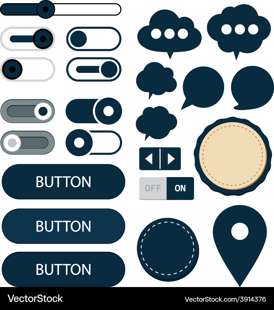 Flat web design elements vector image