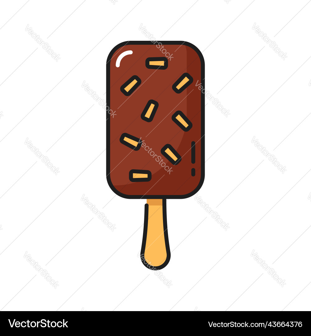 Frozen chocolate ice cream with caramel sprinkles vector image