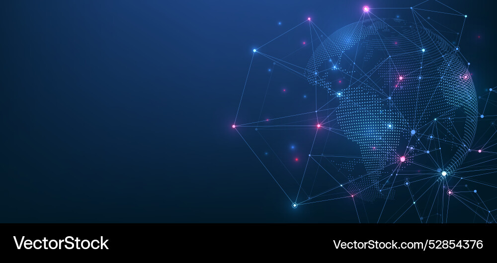 Global network connection concept big data Vector Image