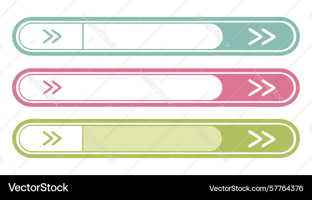 Horizontal ui navigation buttons with double vector image