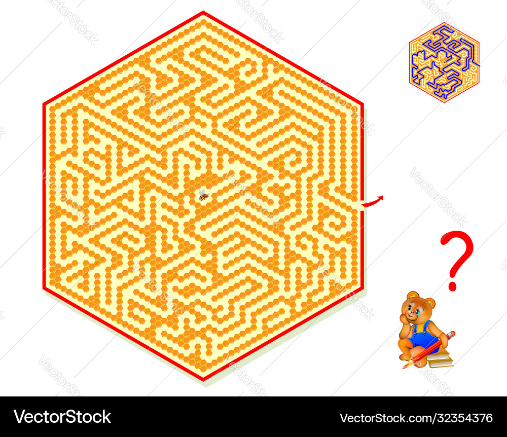 Logic puzzle game with labyrinth for children Logic puzzle game with labyrinth for children vector image