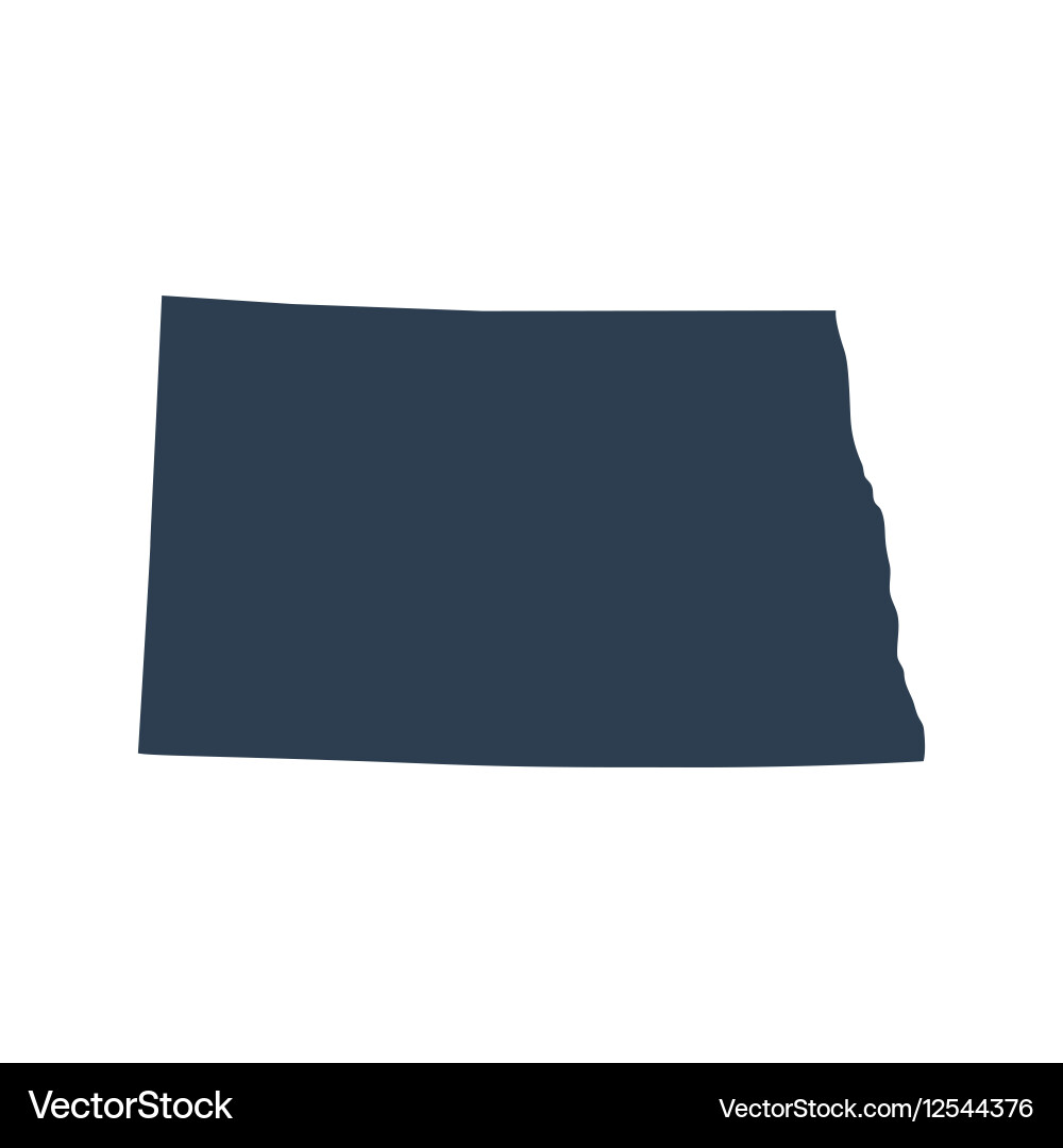 Map of the us state north dakota Vector Image
