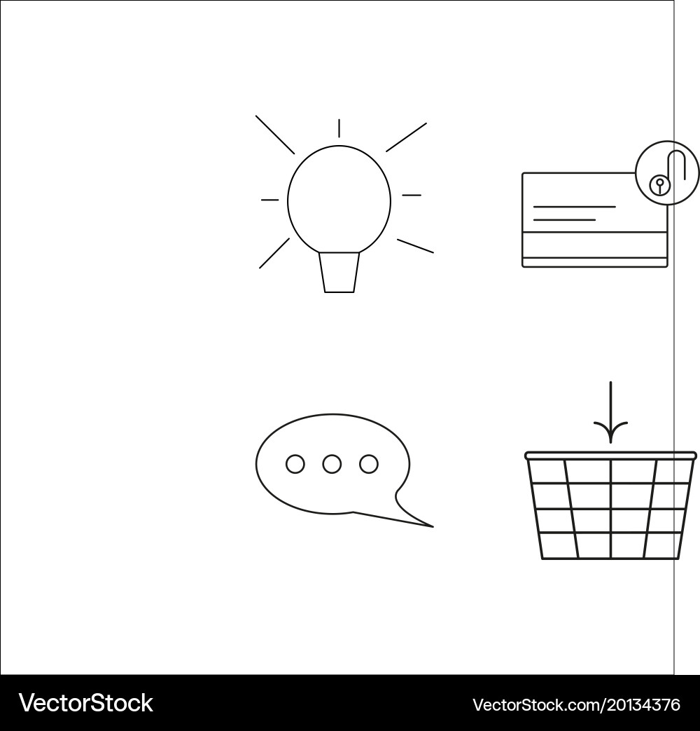 Web simple linear icon setsimple outline icons vector image