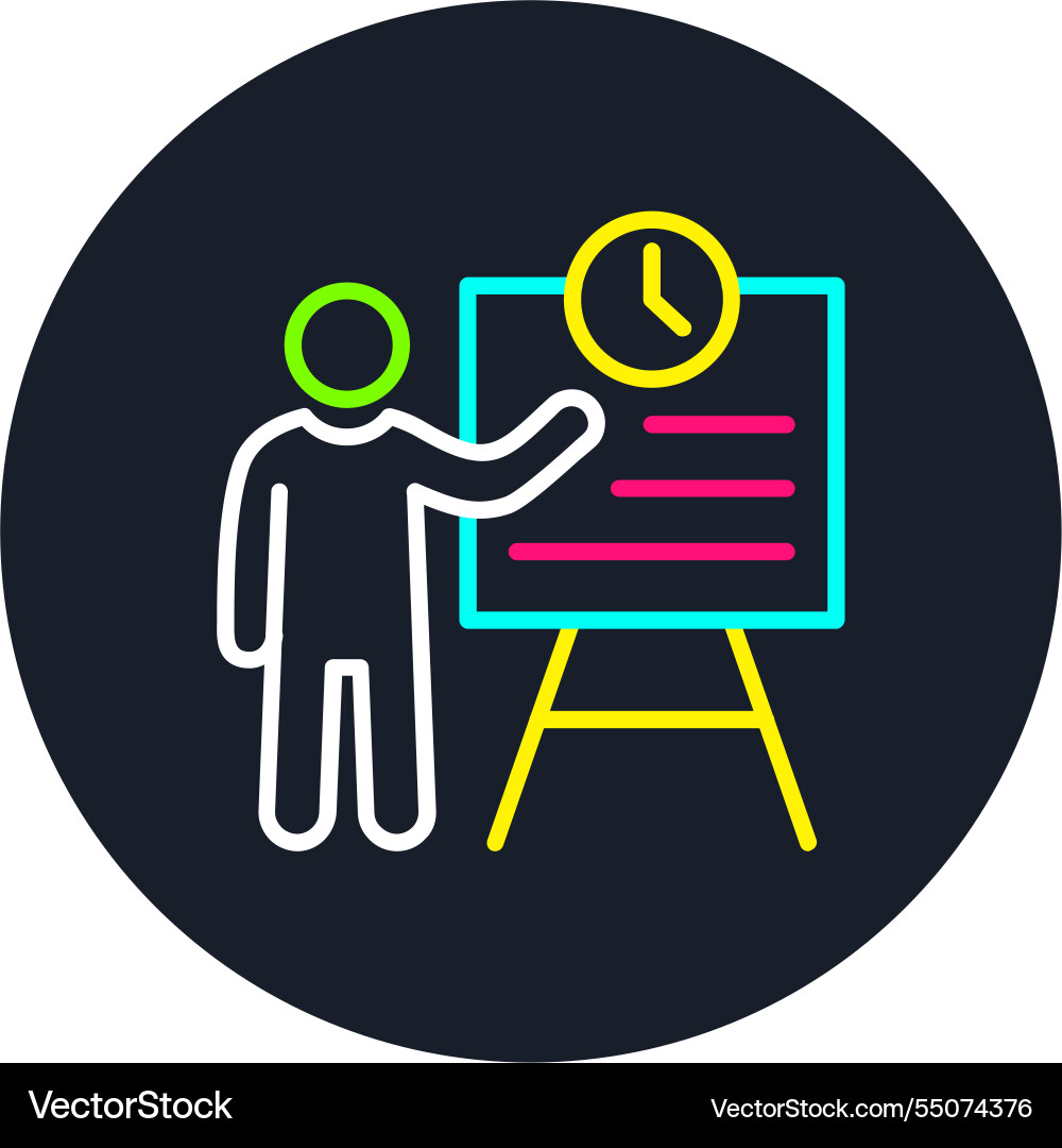 Work time line multi color icon Vector Image