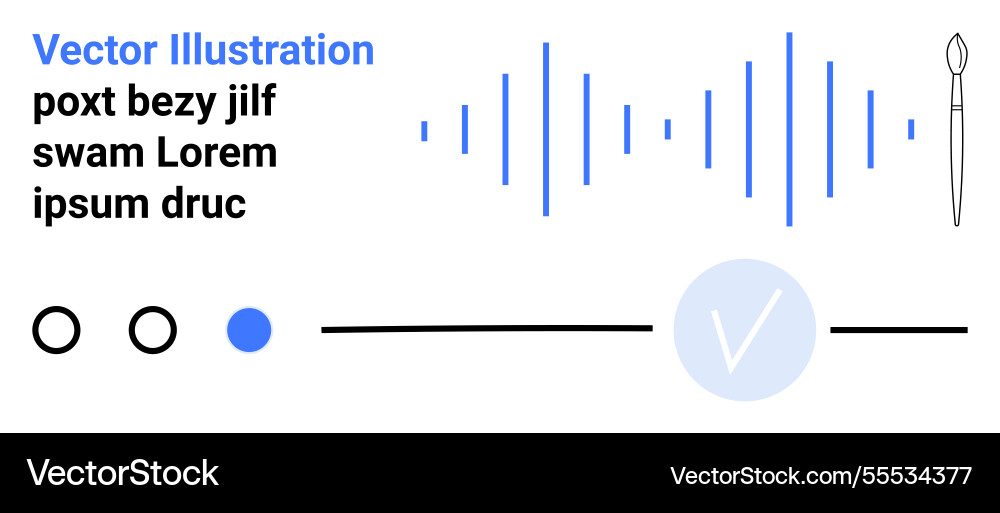 Abstract elements with sound waves brush icon Vector Image