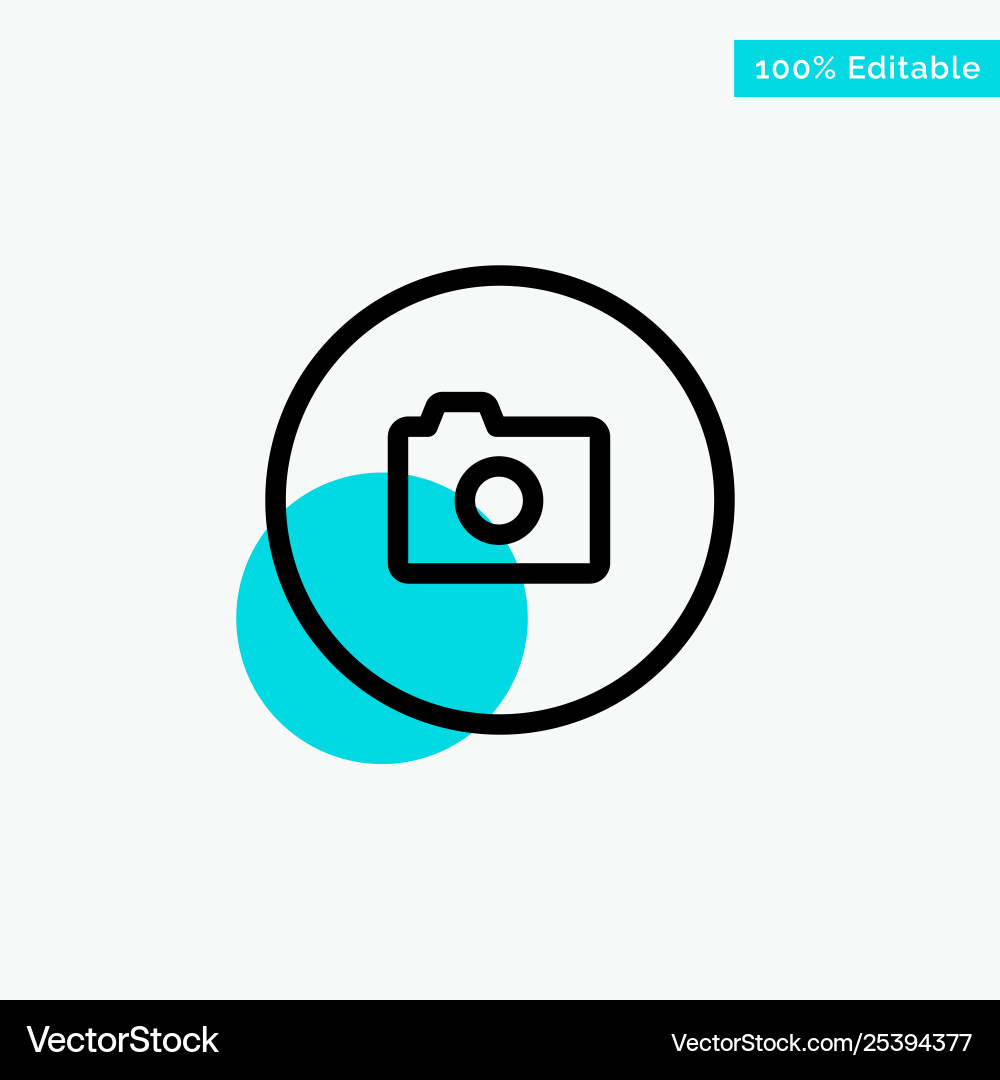 Camera image basic ui turquoise highlight circle Camera image basic ui turquoise highlight circle vector image
