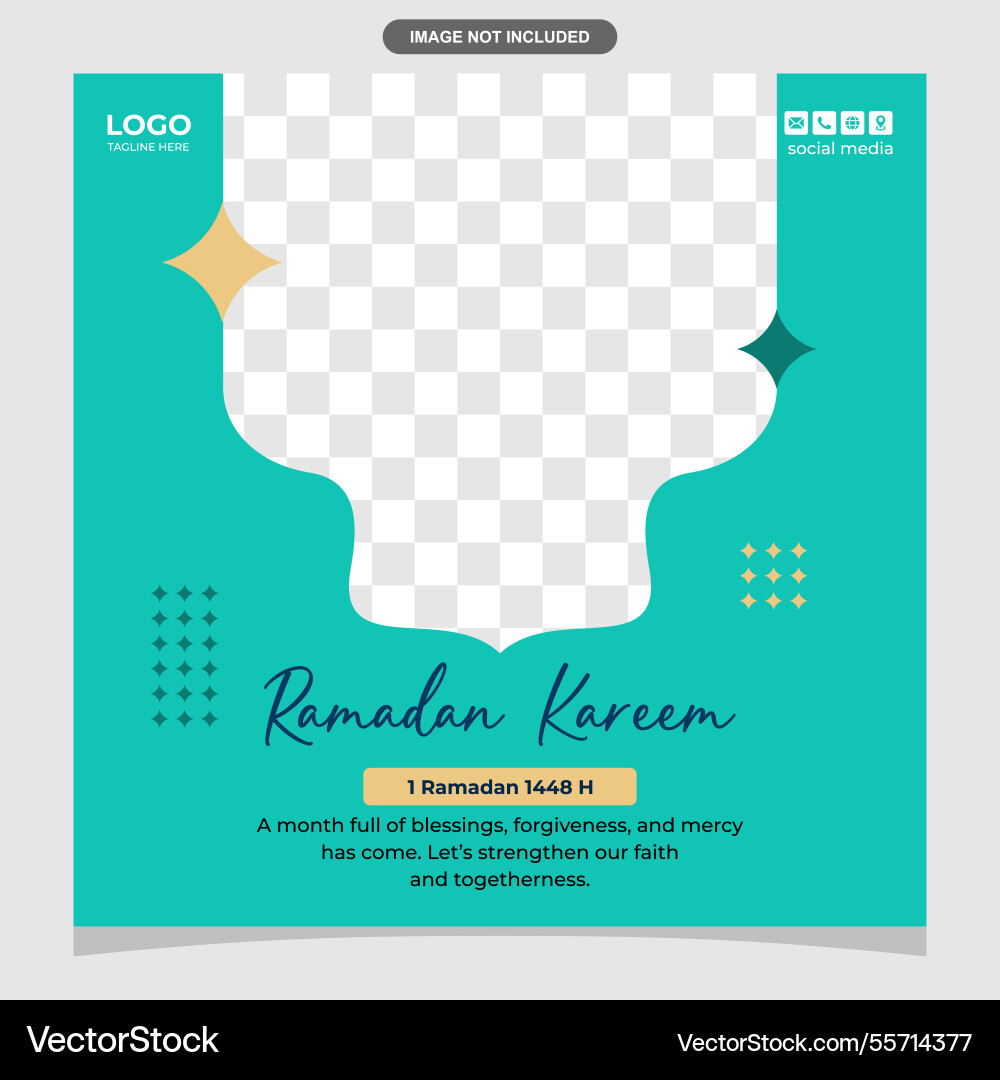 Cyan marhaban ya ramadhan twibbon attraktiv Cyan marhaban ya ramadhan twibbon attraktiv vektorbild