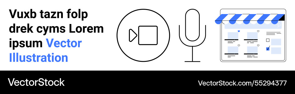 Digital communication elements with camera icon Digital communication elements with camera icon vector image