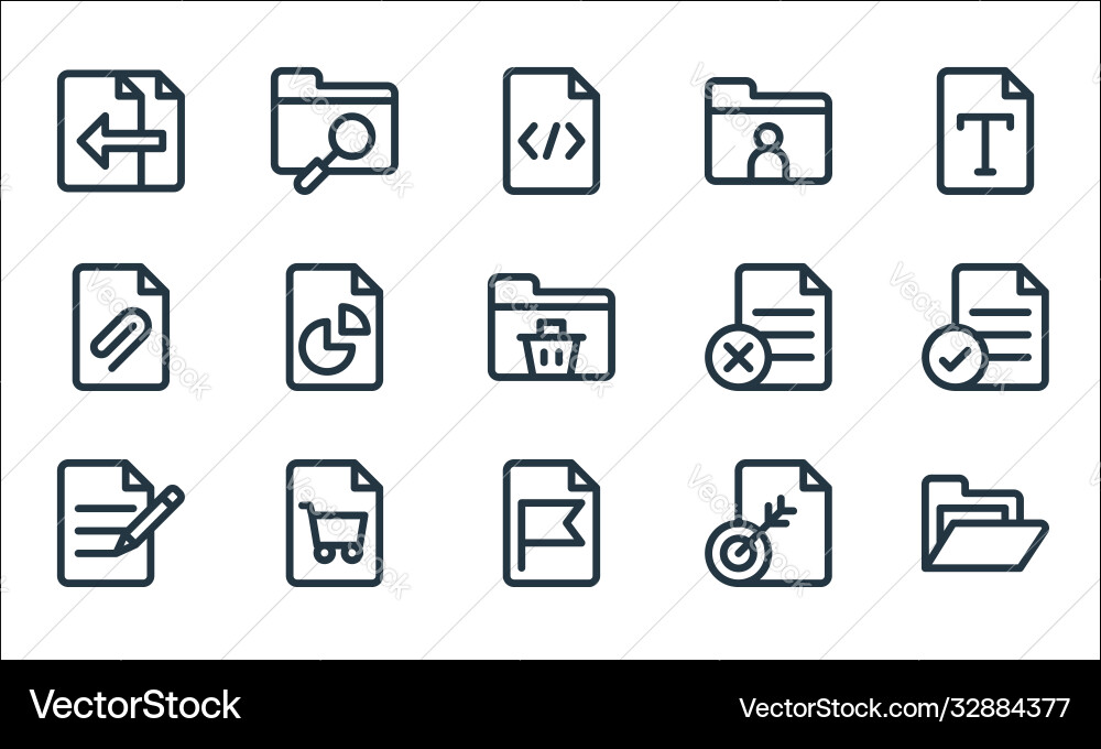 Dokumenten- und Dateizeile Icons linear set Qualität Dokumenten- und Dateizeile Icons linear set Qualität vektorbild